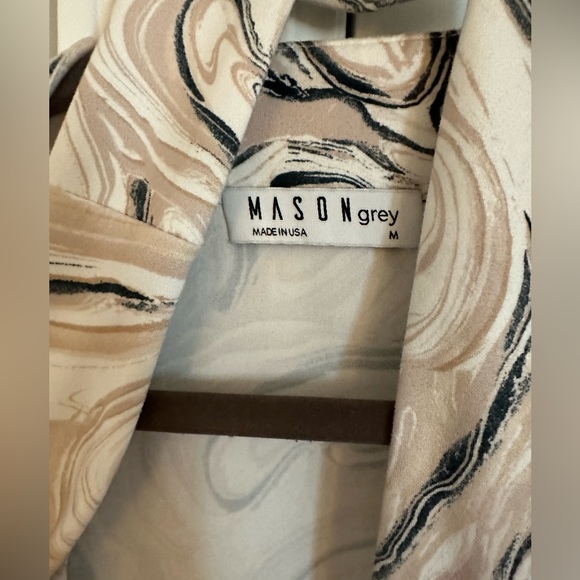 Mason Gray Marble Swirl Robe Size M - Picture 3 of 4